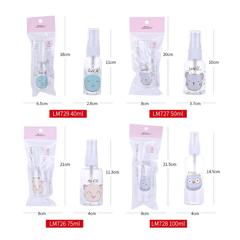 1Pcs Transparant Lege Spray Flessen 30Ml/40Ml/50Ml/100Ml Plastic Mini Navulbare container Lege Cosmetische Containers Sub-Fles