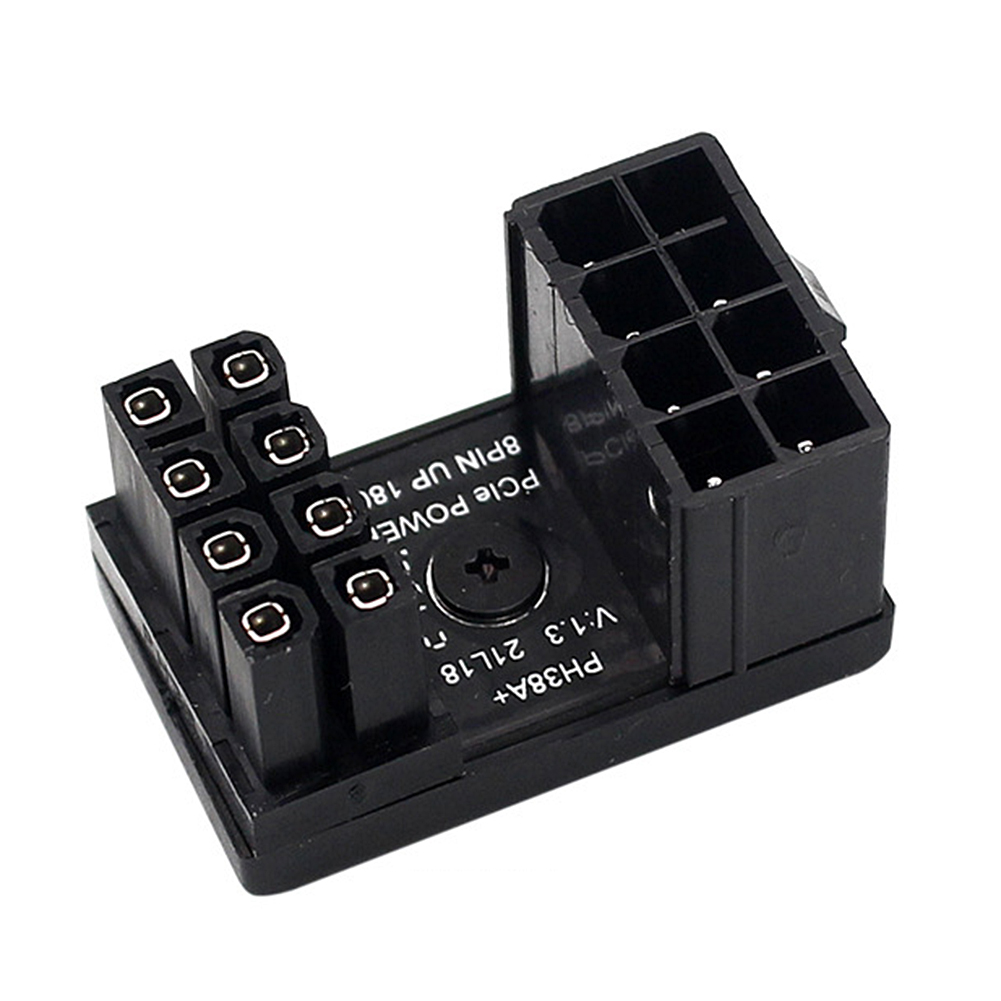 Atx 8 Pin 6pin Naar 90/180 Graden Stekker Adapter Moederbord Voedingskabel Connector Diy Gpu Adapter: WHITE