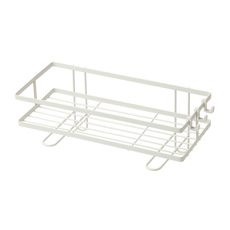Bathroom Shelf Above Toilet Water Tank Reusable Heavy Duty Kitchen Bathroom Toliet Shelf Iron Storage Rack Hook Organizer Home: white