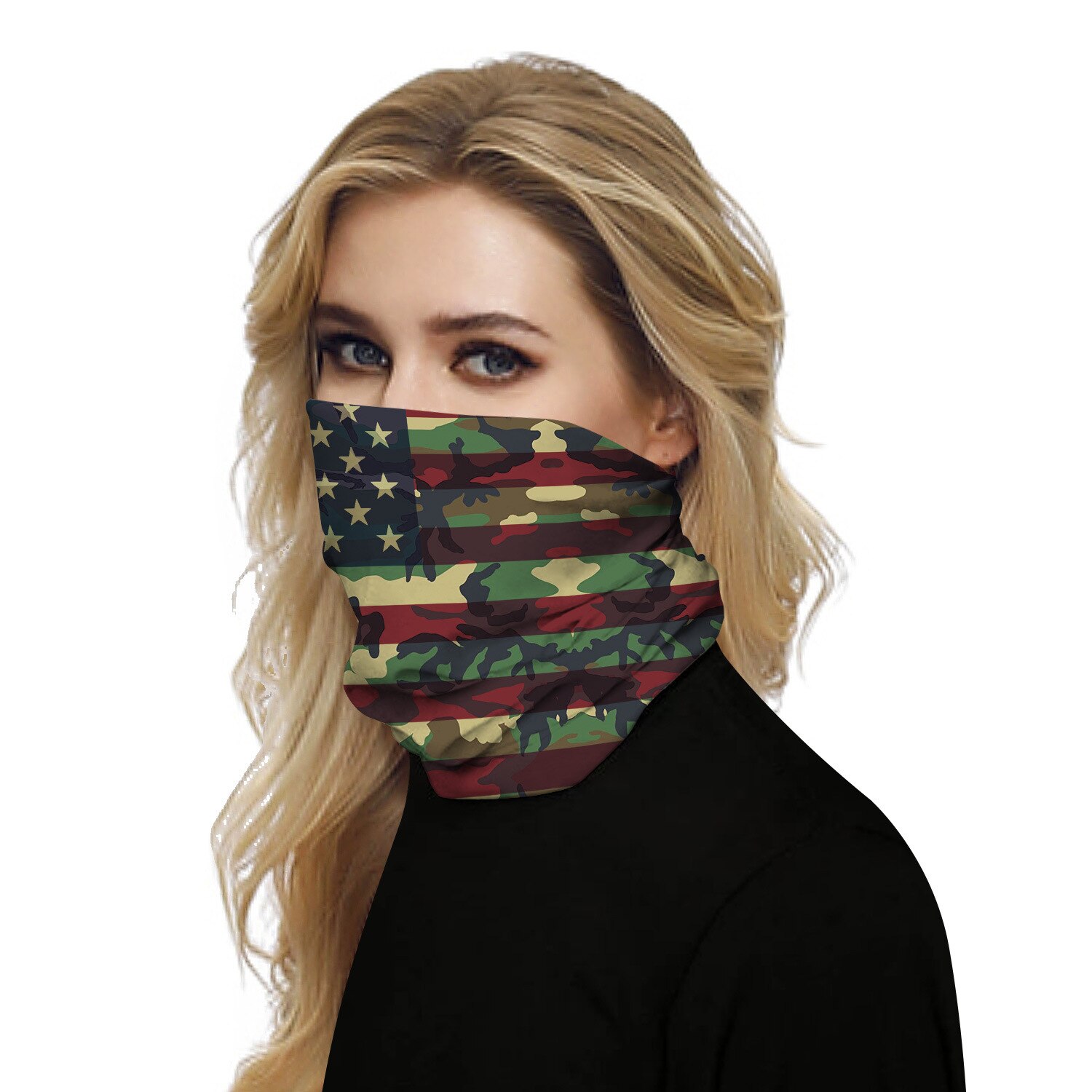 Camouflage flag print Magic Scarf Scarves Neck Face Mask Men Women Scarf Seamless Bandana Windproof Headwear Outdoor