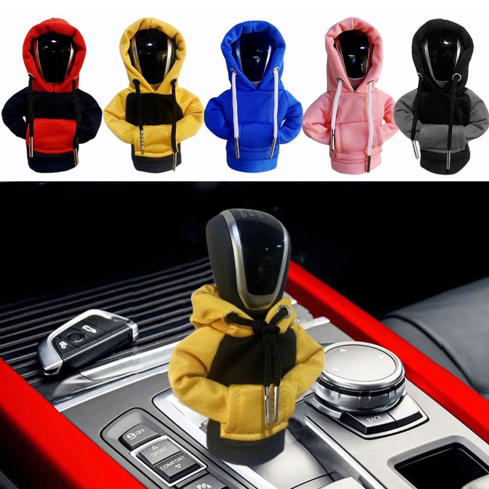 Gearbox Handle Hoodie Night Sweatshirts Handbrake Cover Universal Car Gear Lever Knob Cover Gearshift Hoodie For Gearbox