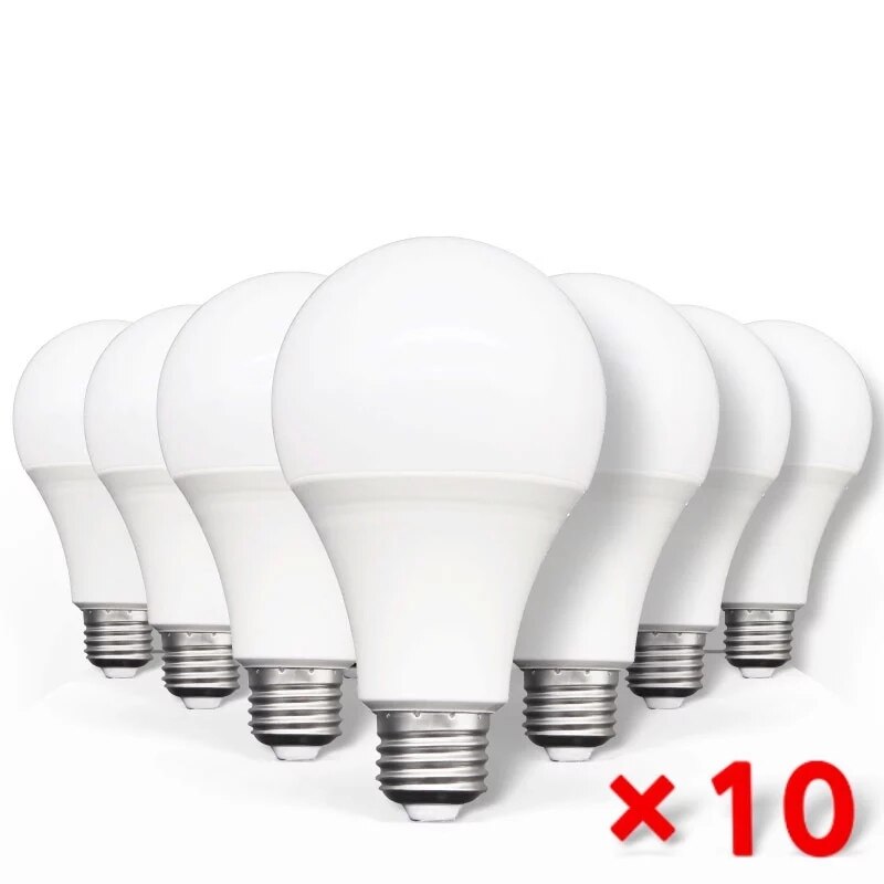 10pcs LED Bulb Lamps E27 AC220V 240V Light Bulb Real Power 12W 9W Lampada Living Room Home LED Bombilla: 9W Warm White