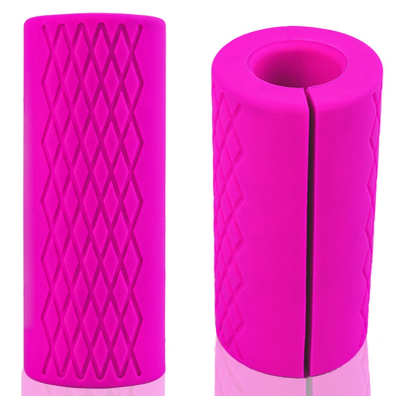 1pz Bilanciere Manopole per manubri Maniglie per barra spesse pad antiscivolo in silicone Maniglie per barra spessa tiro su Sollevamento pesi Grasso presa: Argento