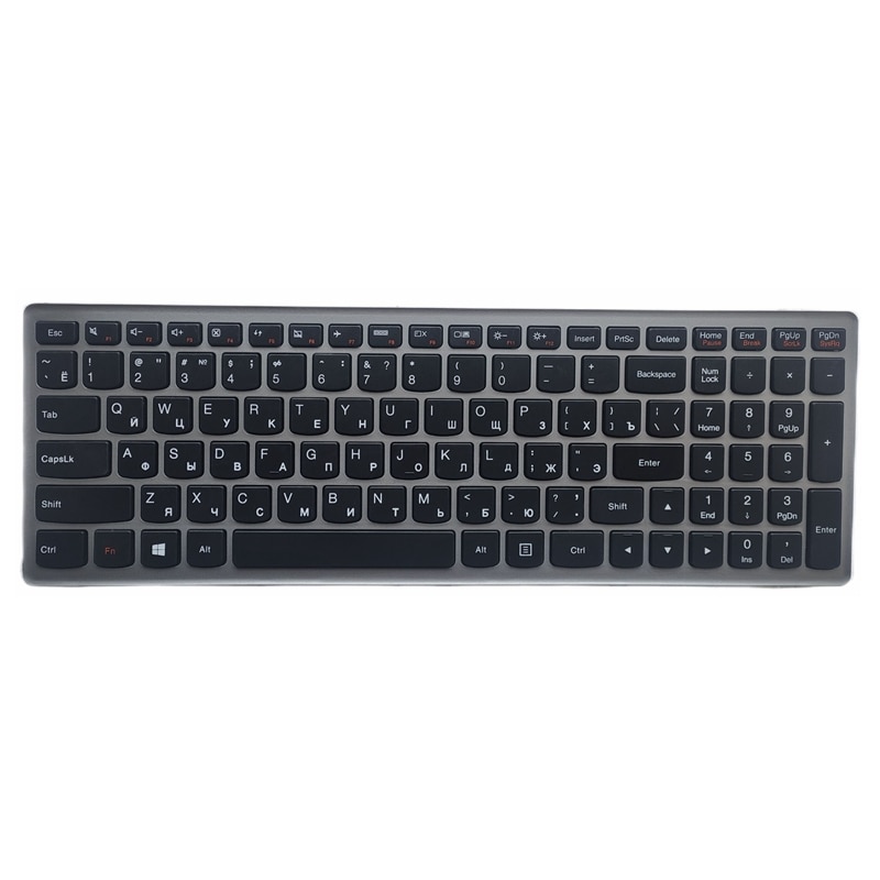 Russian laptop keyboard for LENOVO Z500 Z500A Z500G series RU layout with silver frame notebook replace laptop Keyboard