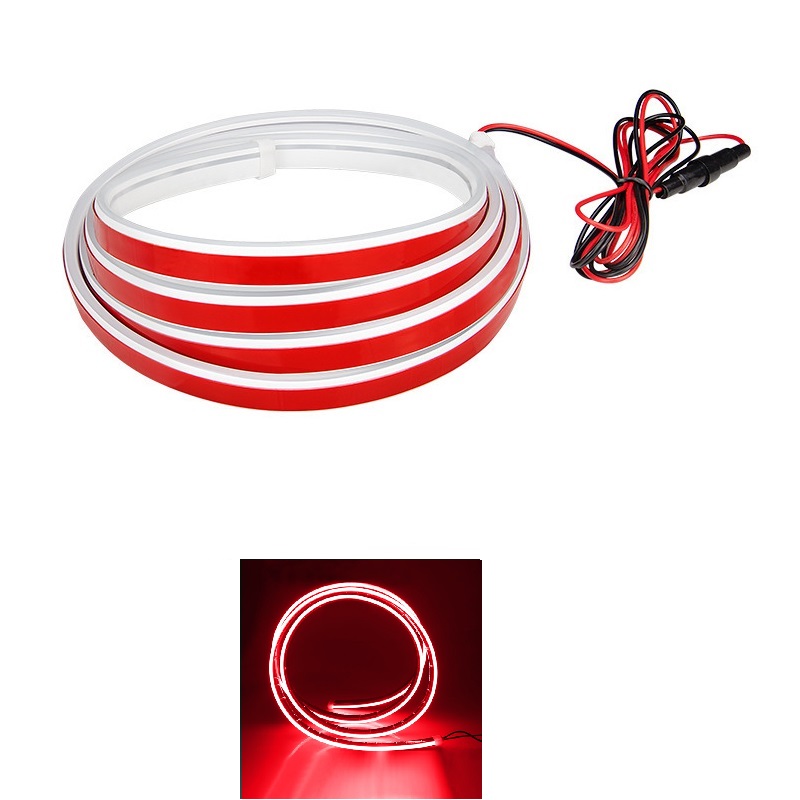 12V Autokap Dagrijverlichting Ambient Neon Lamp Strip Waterdichte Scan Verlichting Sfeer Achtergrondverlichting: Rood / 8000k wit blauw