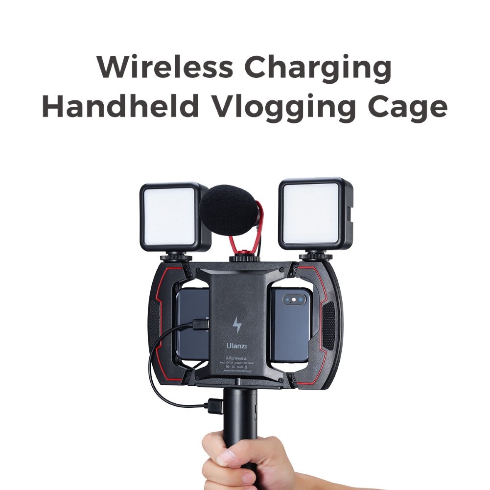 Ulanzi u-rig telefone portátil carregador sem fio expansão suporte gaiola com sapato frio