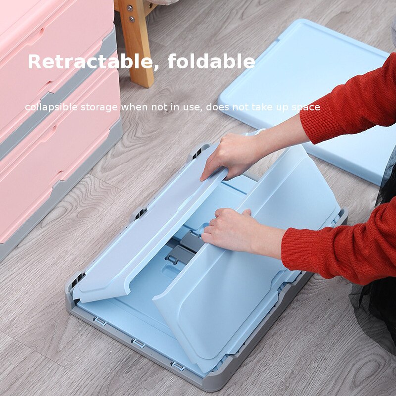 1PC Foldable Storage Box Basket Plastic Stackable Clothes Toys Desktop Organizer Space Saving Books Sundries Holder for Car