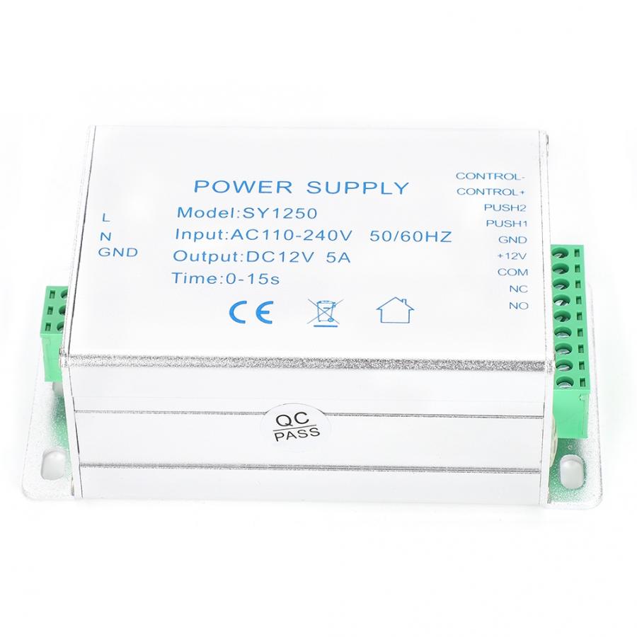 AC110-240V to DC12V/5A Metal Switch Power Supply for Door Access Control System