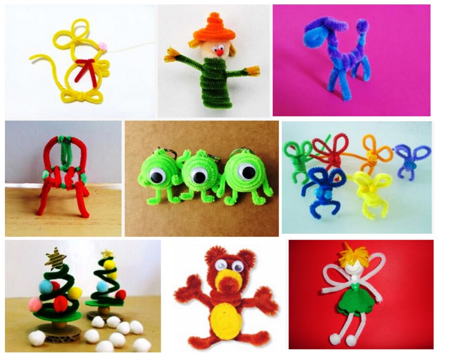 100pcs 30cm Glitter Chenille Stems Pipe Cleaners Plush Tinsel Stems Wired Sticks Kids Educational Toys DIY Craft Supplies