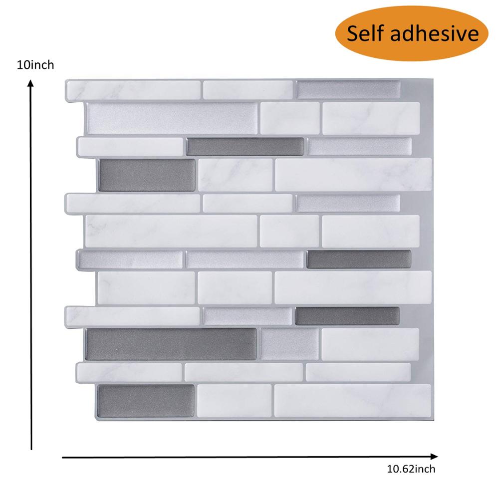 3D Mosaic WallSticker Backsplash DIY Kitchen Bathroom Wall Sticker Peel and Stick Tiles Home Decor Wall Sticker Vinyl 3D Tiles