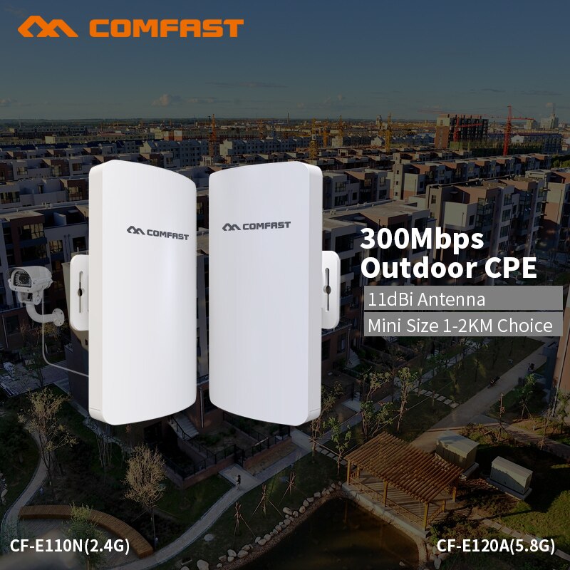 COMFAST WIFI Router Mini Outdoor CPE 1-2kM 300mbps Router Bridge Outdoor Wifi Repeater For Long Range Transmission Project