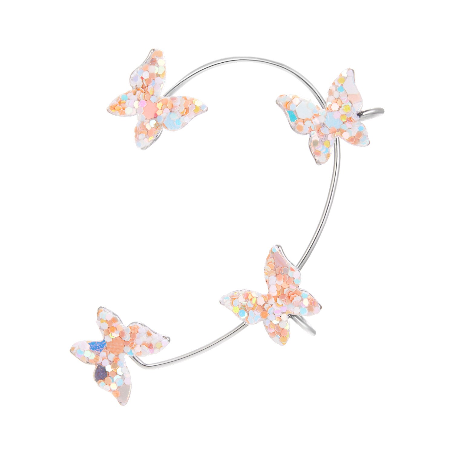 1Pc Koreaanse Vlinder Oor Manchet Zonder Piercing Voor Vrouwen Mode Fonkelende Dier Clip Op Oorbellen Lady Wedding Party Sieraden