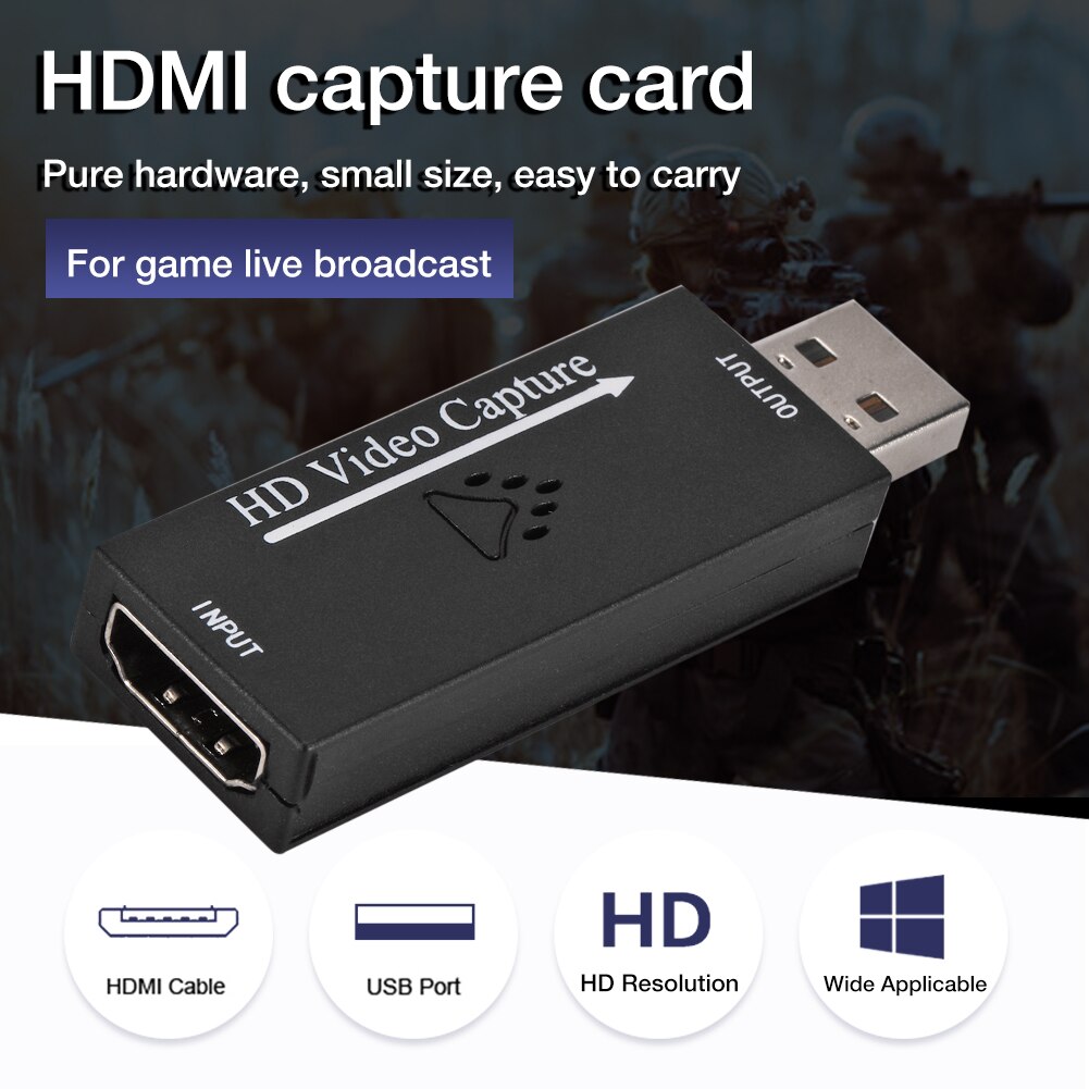 Video Capture Card USB2.0 Durable HDMI High-definition Live Recording Box For Gaming Video Conference Computer Accessories