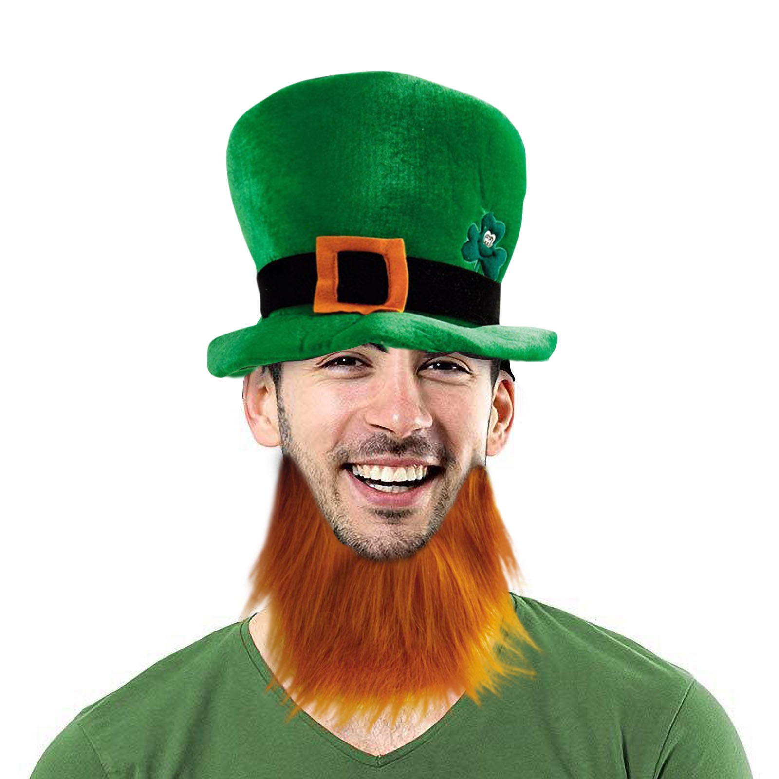 Green Irish Adult Hat S t. Patrick’s Day Shamrock Velvet Top Hat for Party Decoration Lucky Irish Party Hats Cosplay Gorros