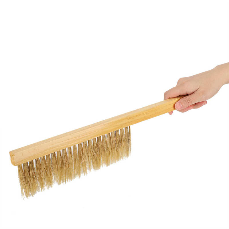 Bee brush double-row bristle beekeeping brush wooden handle beehive brush beekeeping tool