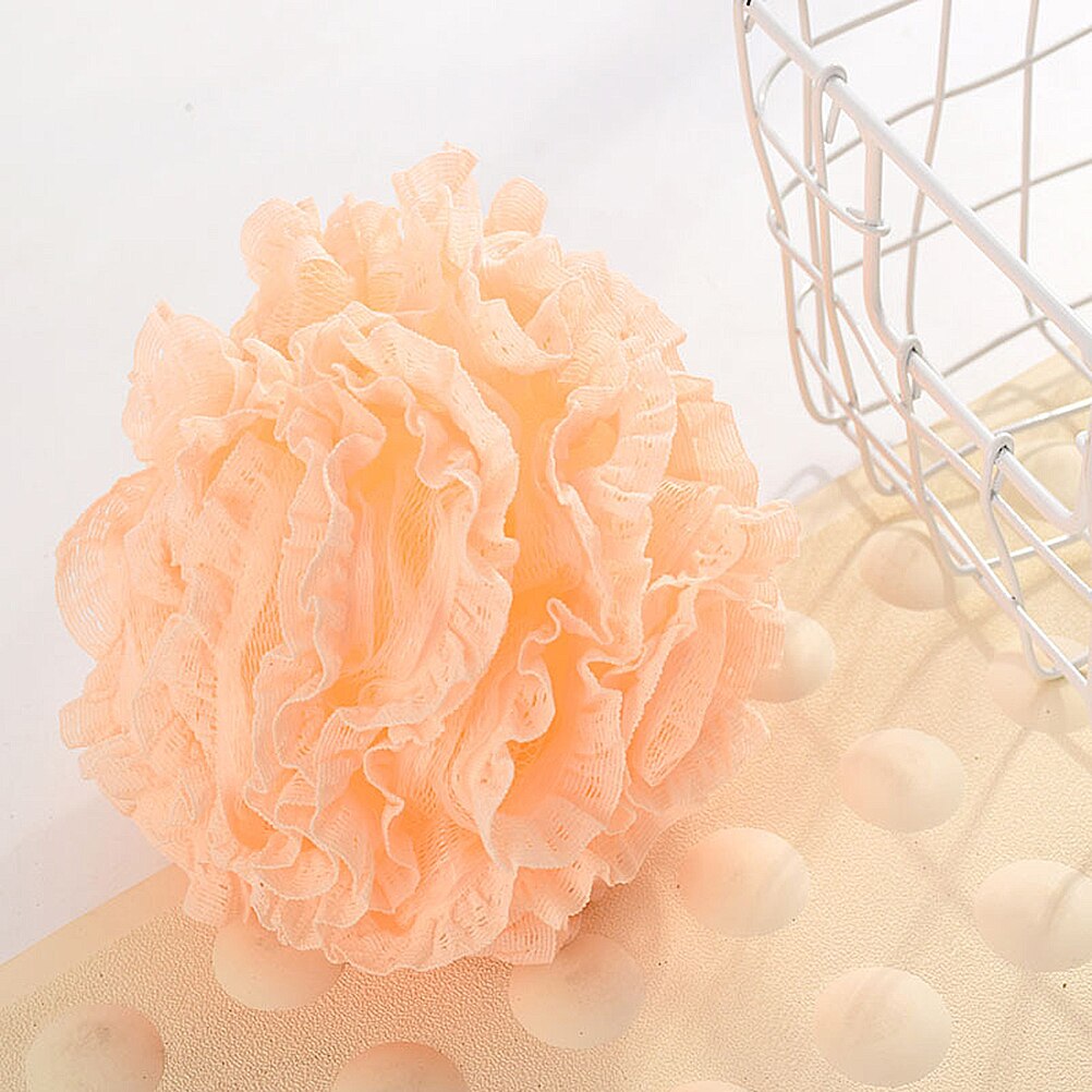 5Pcs Lace Shower Soft Bath Large Mesh Sponge Mesh Pouf Bubble Nets Bath Bathroom Scrub Bath Brushes (Random Color)