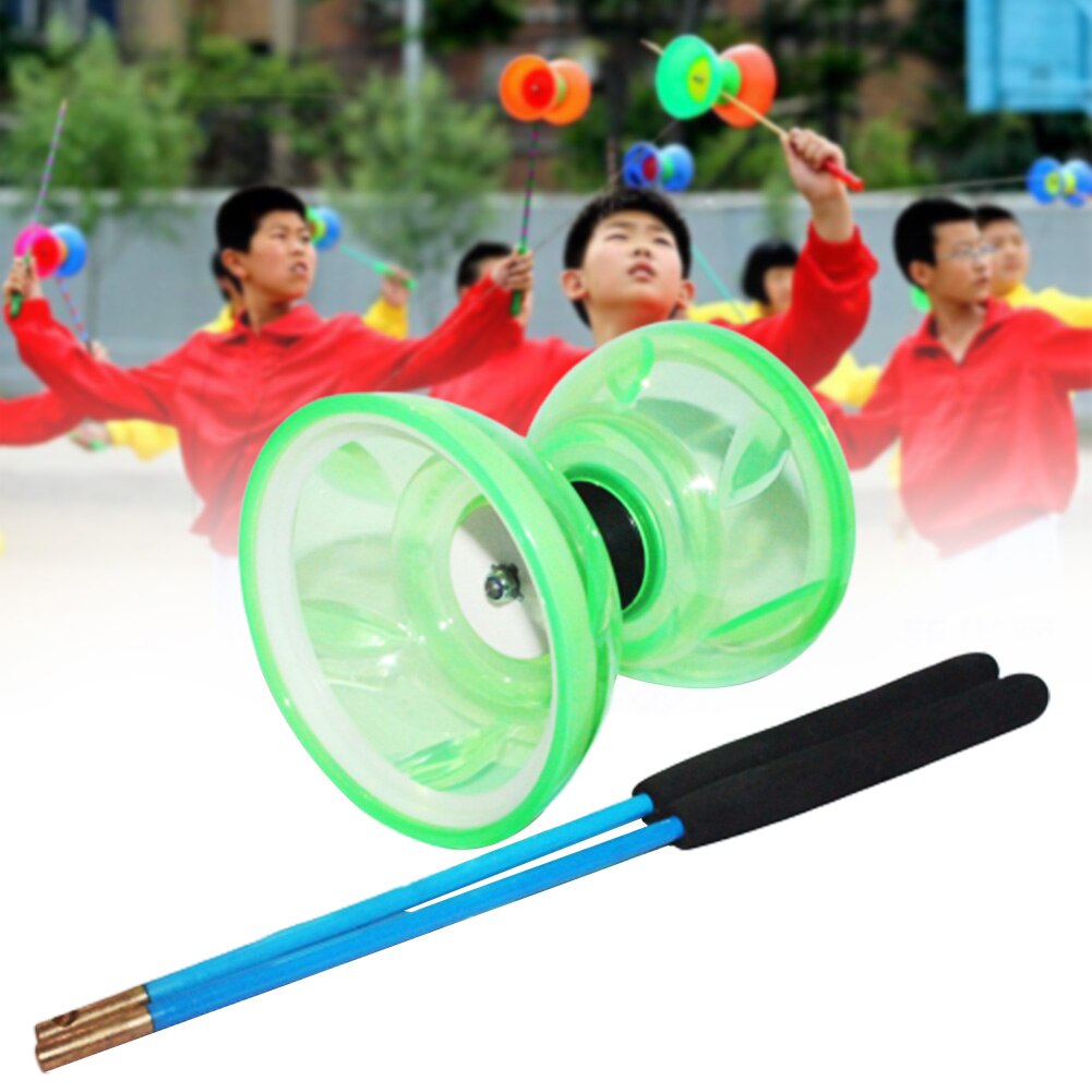 Speelgoed Klassieke Hand Spelen Kinderen Professionele Lager Licht Glow Soft Funny Diabolo Set Hobby Met Touw Jongleren Hoge Snelheid