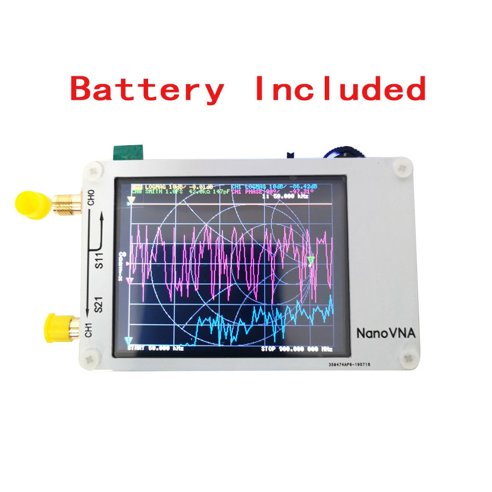HuGen NanoVNA Vector Network Analyzer Digital Touching Screen Shortwave MF HF VHF UHF Antenna Analyzer Standing Wave