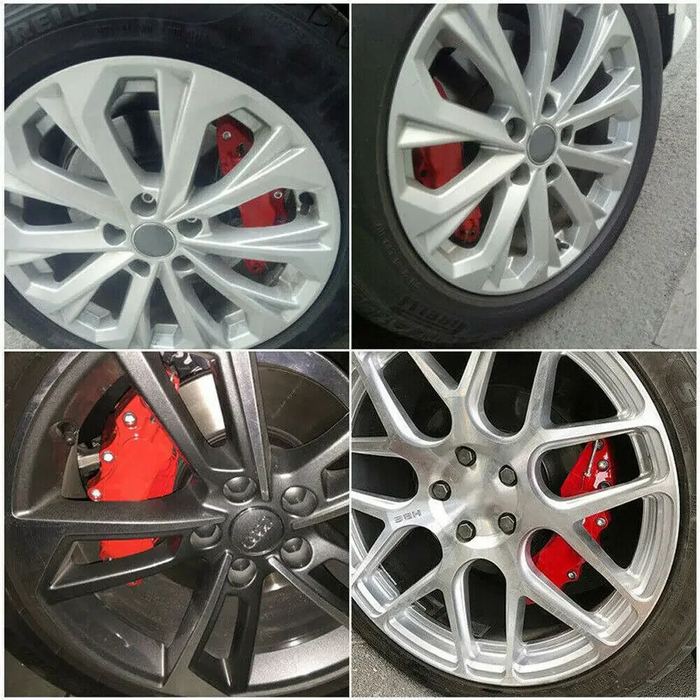 Cubiertas de pinza de freno de disco 3D para coche, cubiertas de plástico para pinza de freno de disco de carreras delantera y trasera M + S, accesorios de rueda de 18,3-23,6 ", 4 Uds.