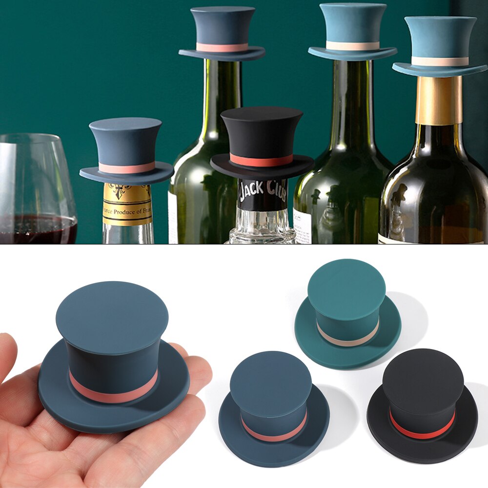 Bouchon de vin en Silicone en forme de chapeau, ré – Grandado