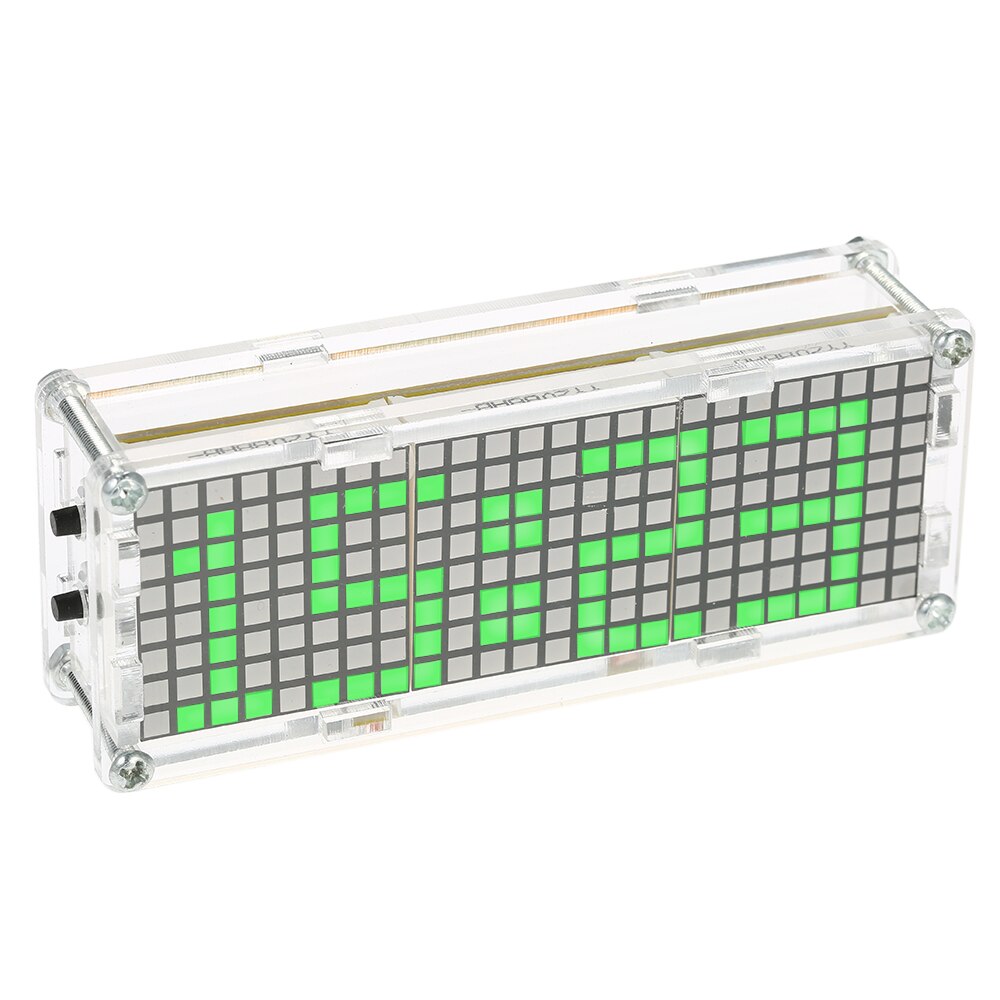 Hoge Nauwkeurigheid DIY Digitale Dot Matrix LED Wekker Kit met Transparante Case Temperatuur Datum Tijd Display