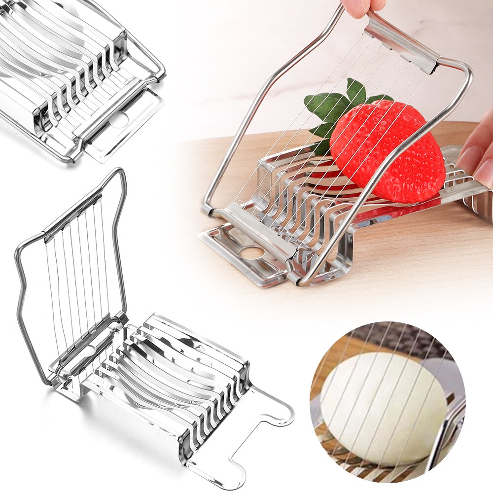 1Pc Rvs Egg Slicer Cutter Fruit/Groente Sectioner Multifunctionele Koken Gereedschap Keuken Gadgets Accessoires