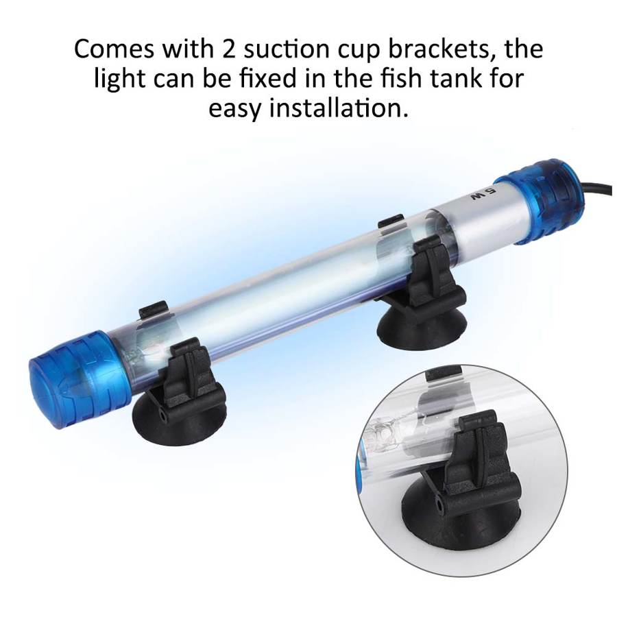Filtro UV para acuario esterilizador UV, luz UV de inmersión, matador de algas para acuario