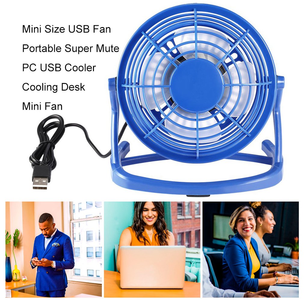Draagbare Dc 5V Kleine Desk Usb 4 Blades Cooler Cooling Fan Usb Mini Fans Bediening Super Mute Stille Pc/Laptop/Notebook