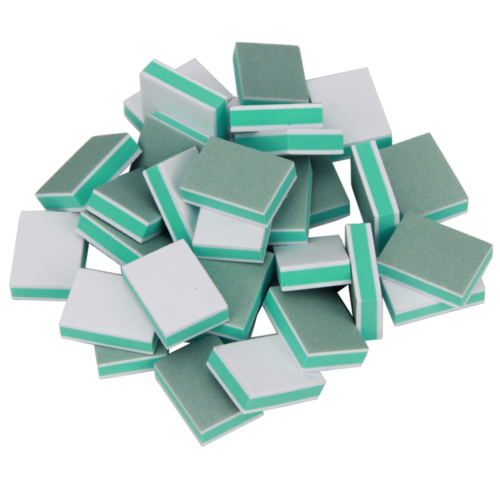 50Pcs Nail Sponge Sanding Block Nail Buffer 400/3000 Grit Pedicure Manicure Small Files Fingernail Buffing Tool