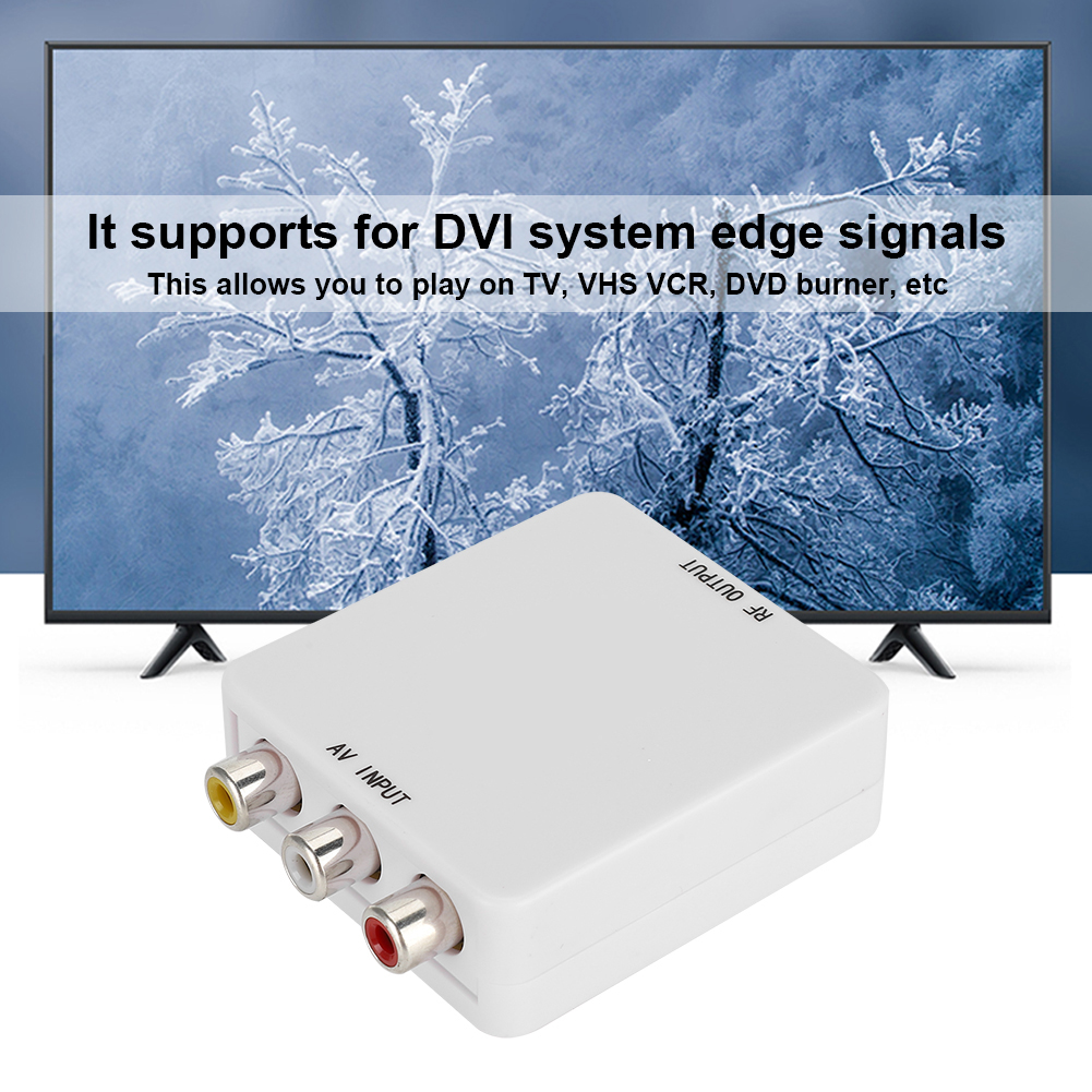 Adaptador av para rf, mini conversor de vídeo av para rf, driver, adaptador, comutador de sinal de tv, mini conversor de vídeo 61.25 67.25 mhz
