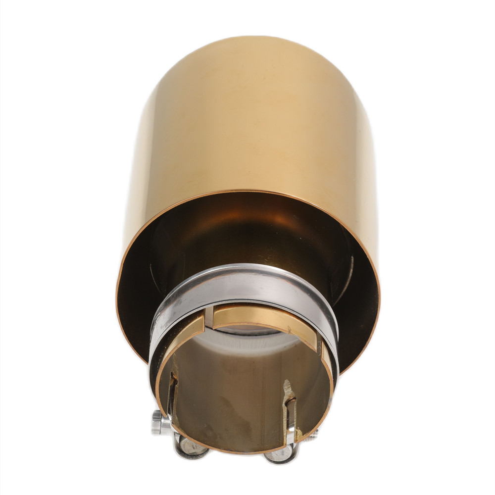 Car Stainless Steel Muffler Tip Exhaust System Universal Straight Gold Decoration Exhaust Pipe Mufflers For Akrapovic
