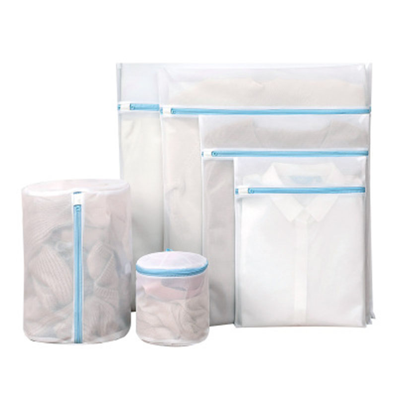 Mesh Laundry Bags Fresh Blue Zippers Protecting Clothes Home Laundry Dirty Clothes Bra Underwear Washing Machine Bag