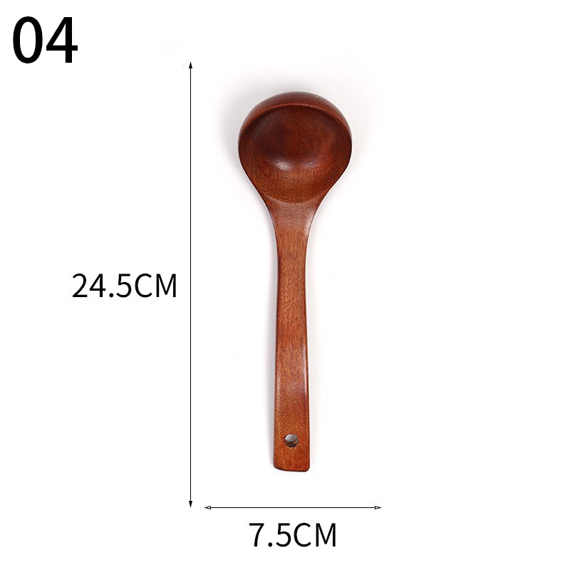 Natural Wood Tableware Spoon Colander Spoon Special Nano Soup Skimmer Cooking Spoon Wooden Kitchen Cooking Tool: 04