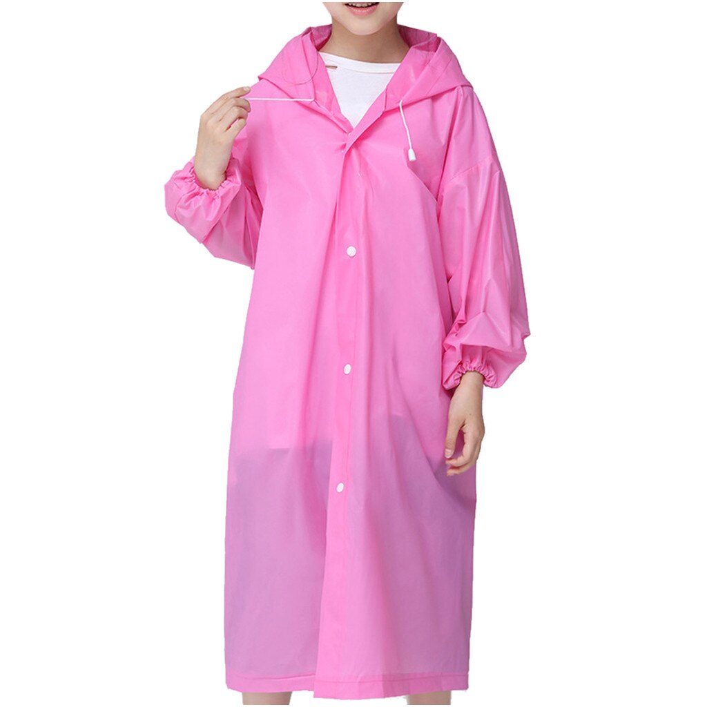 Waterproof Raincoat Kids Children Reusable Outdoor Travel Thickened Rain Coat Thick Transparent Clear EVC Rainwear chubasquero: Pink 