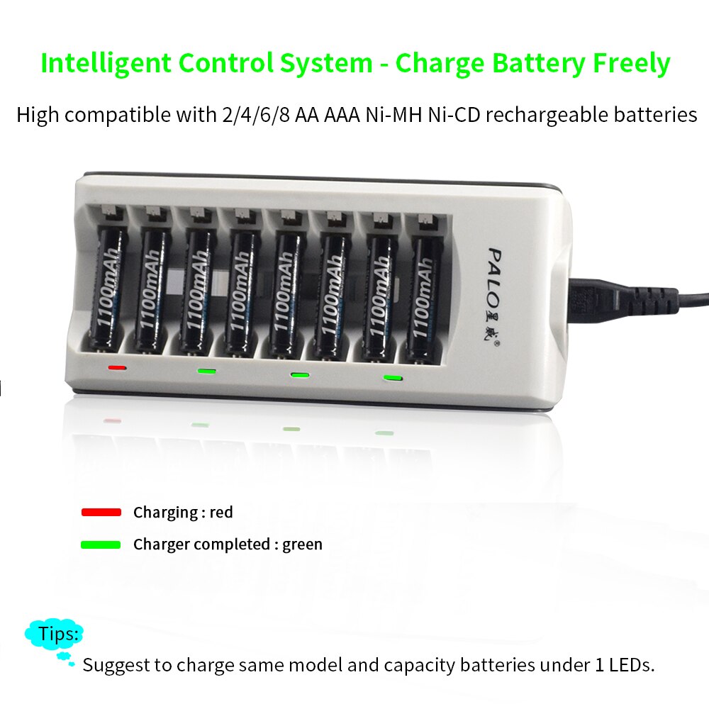 Jamara 153080 Ladegerät Charge Cell für wiederaufladbare AA, AAA, NiMh/NiCd Akku
