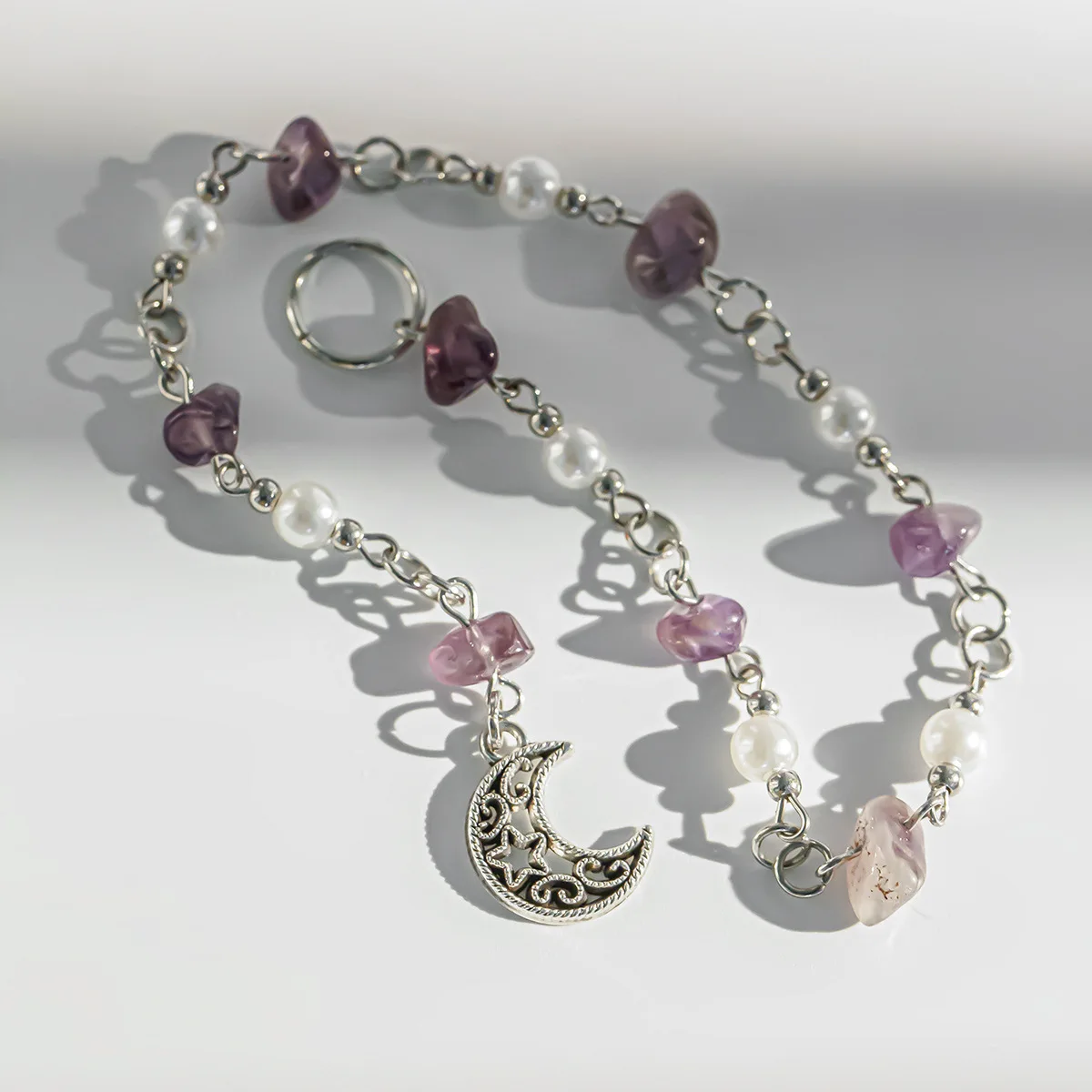 Anillos para el cabello, joyería, puños, Clip, trenzas para el cabello, trenzas sucias, cuentas, mariposa, estrellas, horquilla, accesorios para el cabello, tocados para mujeres y niñas: Rodio plateado