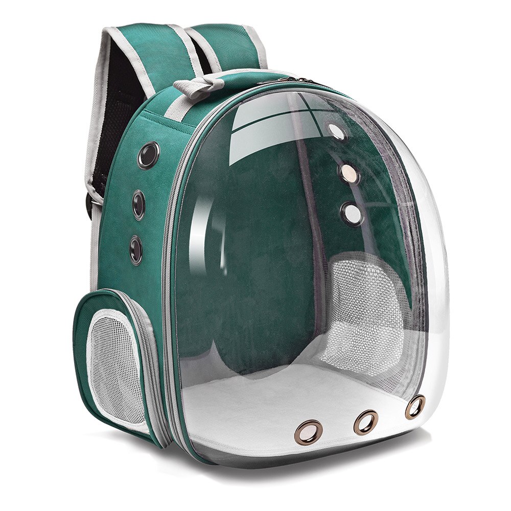 NEWCat Carrier Bags Breathable Pet Carriers Small Dog Cat Backpack Travel Space Capsule Cage Pet Transport Bag Carrying For Cats: green