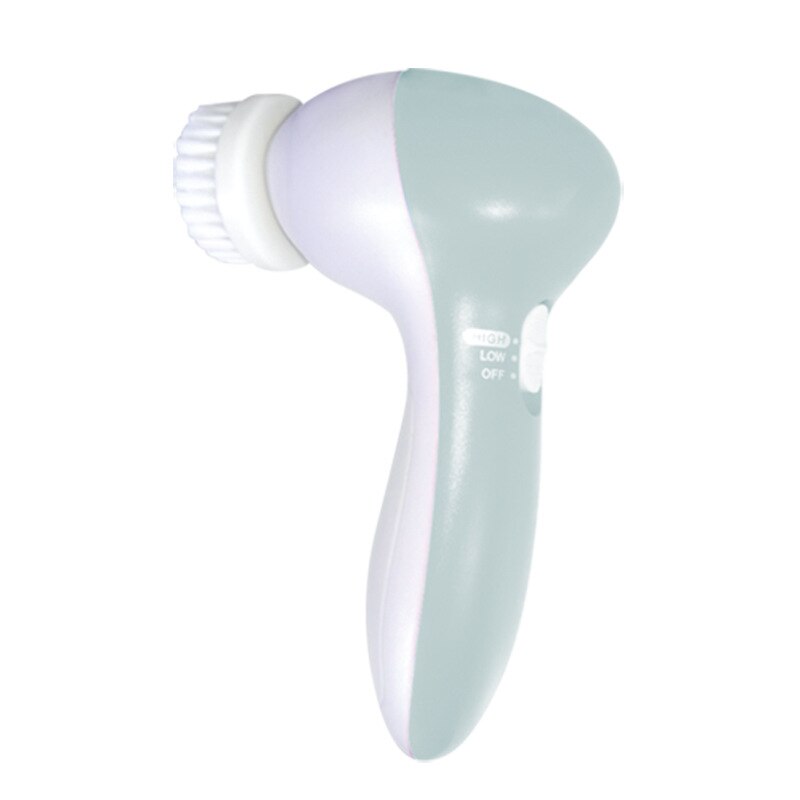 5 in 1 Electric Facial Cleanser Wash Face Cleaning Machine Skin Pore Cleaner Body Cleansing Massage Mini Beauty Massager Brush: white