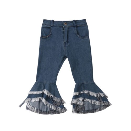 Peuter Meisjes Lange Denim Broek Flare Broek Boot Cut Jeans Leeftijd 2 3 4 6 7 T