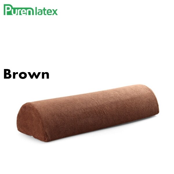 Purenlatex hukommelse skum halvcirkel pude multi formål pude nakke smerter lindring ortopædisk pude pude sengetøj pude: Brun