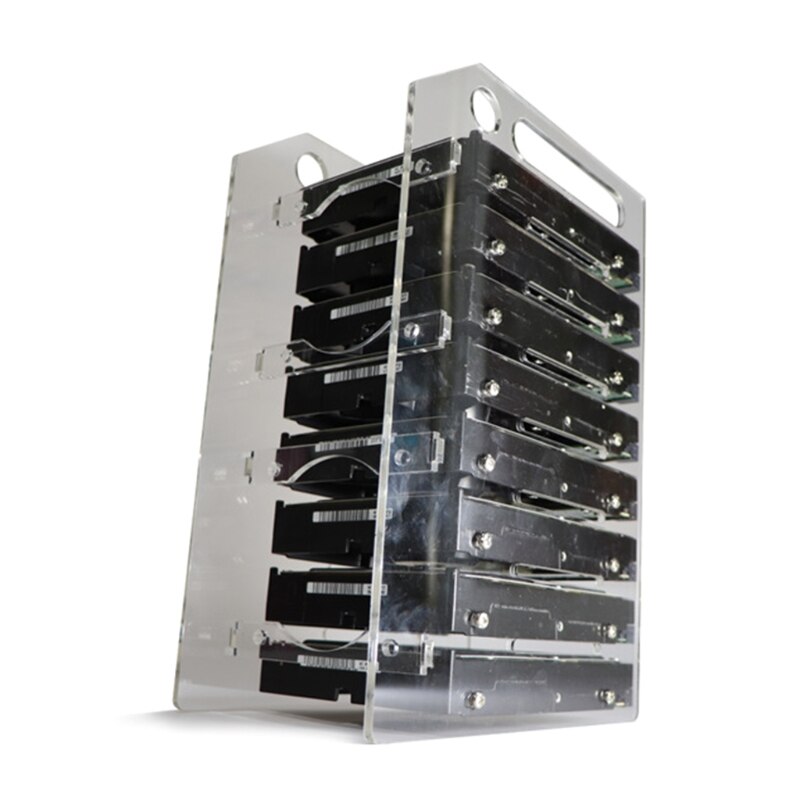 Rack SSD multistrato per Organizer per disco rigido da 3.5 &quot;scatola per disco rigido con staffa per desktop esterna trasparente con spazio per ventole