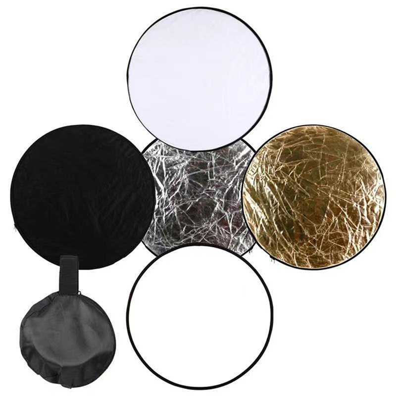 30 Cm Handheld Multifunctional Foldable Portable Optical Disc Reflector Suitable For Photography Studio 2 In 1 Gold And Silver