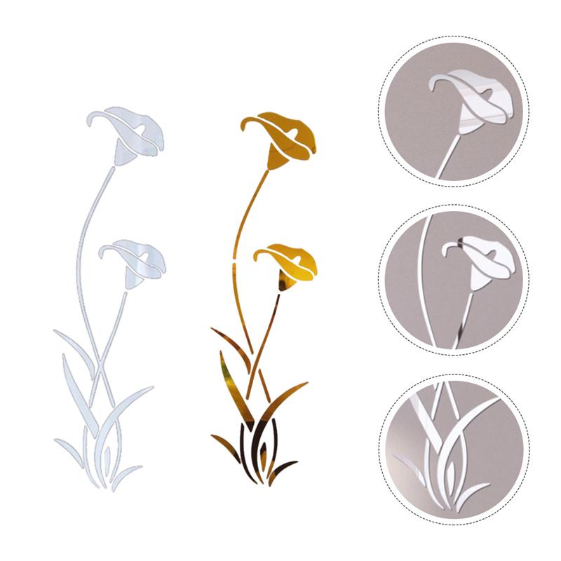 2Pcs Morning Glory Muurstickers Verwijderbare Muurstickers Spiegel Vliegtuig Stickers