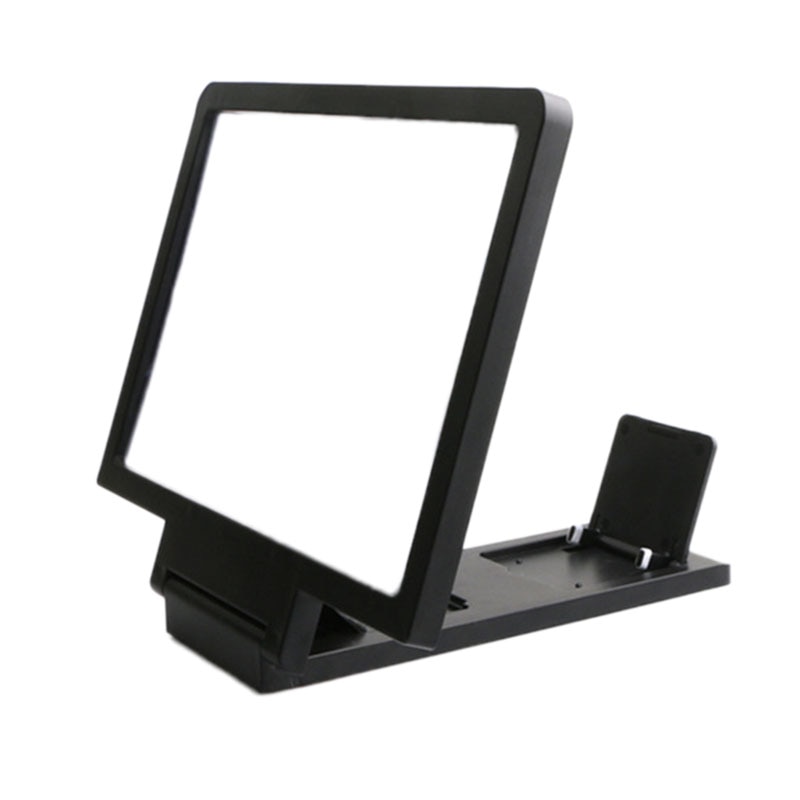 Doorwaadbare 3D Screen Versterker Mobiele Telefoon Vergrootglas Video Hd Stand Voor Video Vouwen Screen Vergrote Ogen Bescherming Houder: Black