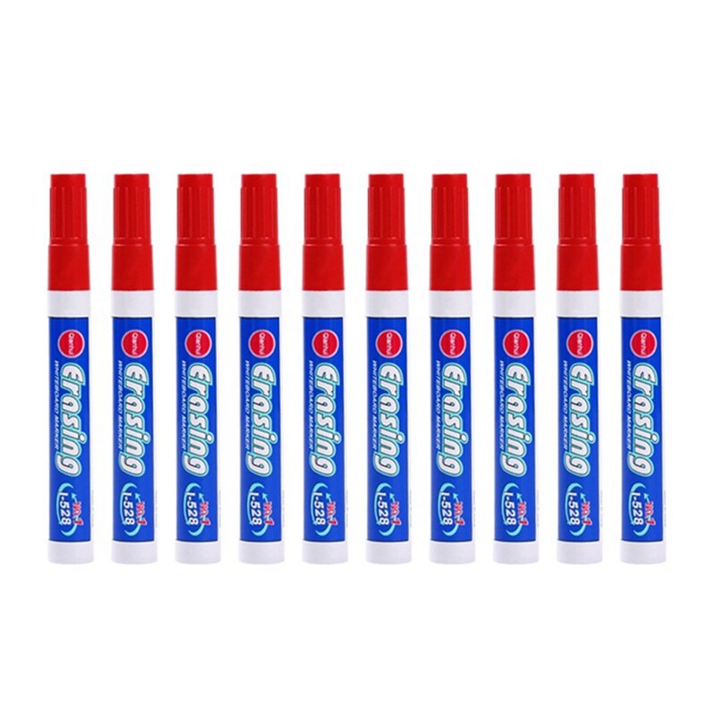 10 Stks/partij Kleurrijke Whiteboard Pen Zwart Wit Rood Board Markers Schoolbenodigdheden Kinderen Tekening Pen Voor Kleding Graffiti: Red