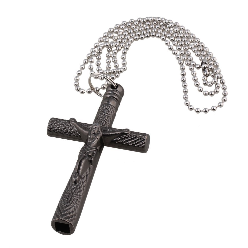 Jesus Cross 6mm Drum Key Wrench Necklace 60cm/23.6in Length Chain Loop Crucifix Accessories Screw Set Tool Kit Accesorios