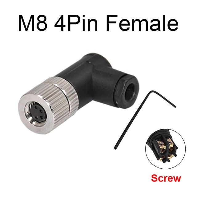 Cloweit M8 Sensor Stecker Wasserdicht männlich & weiblich Stecker Gerade Winkel Schraube Gewinde Kupplung 3Stift 4p Tafel montieren Flansch buchse: Blau