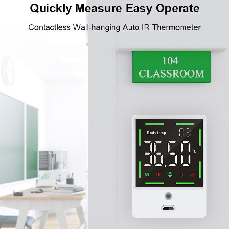 Wall-Mounted Auto Infrared Forhead Thermometer Office Factory School Restaurant Shop Wall Hanging Thermometers