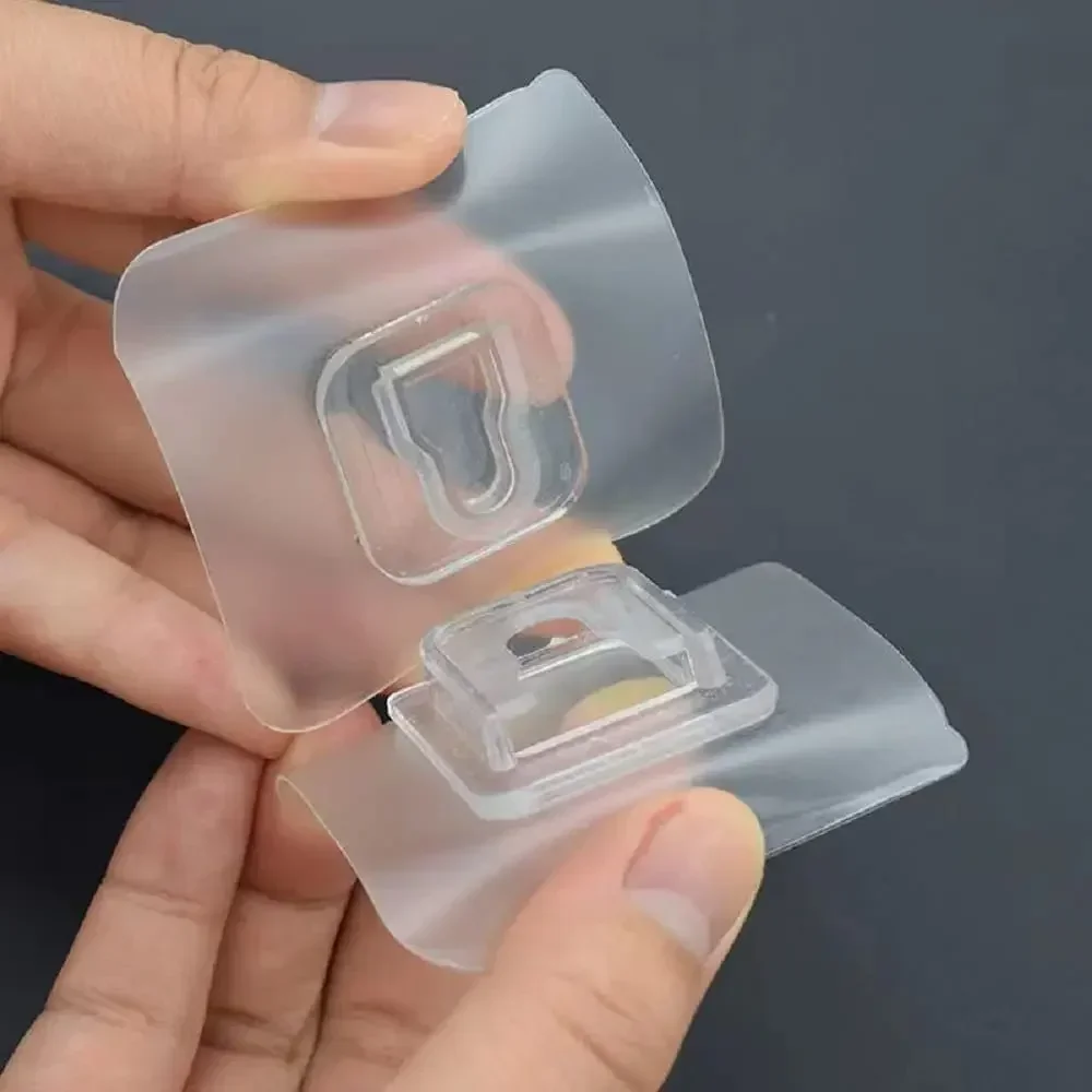 Doppelseitige selbstklebende Wandhaken, stark klebrig, transparent, spurlos, für Küche, Schlafzimmer, Wandhaken, Aufbewahrungshalter im