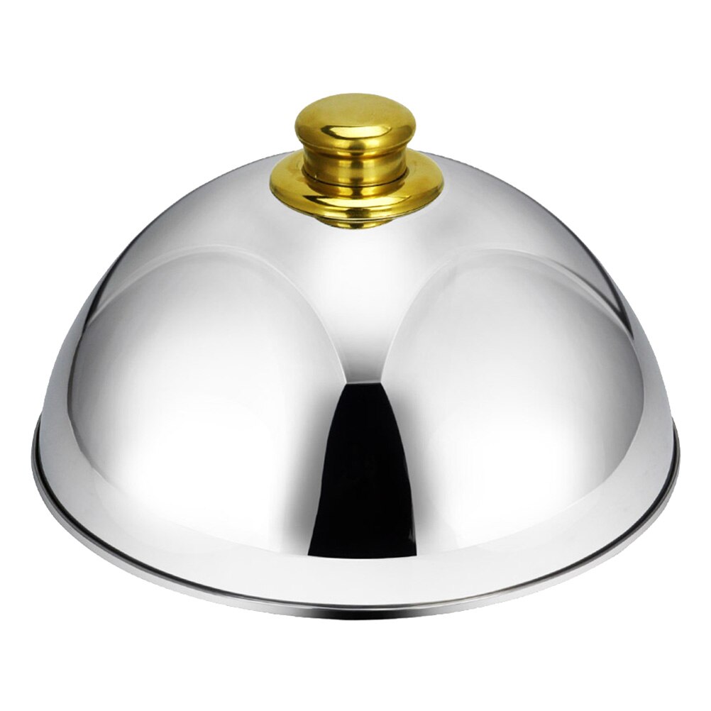 Stainless Steel Food Cover Dish Dust Cover Dome Food Lid for Home Restaurant Hotel: 12.5inch Golden Bead
